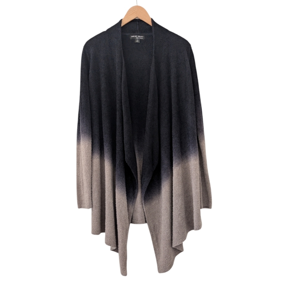 Barefoot Dreams Bamboo Chic Lite Ombre Black to Brown Open Cascade Cardigan S/M